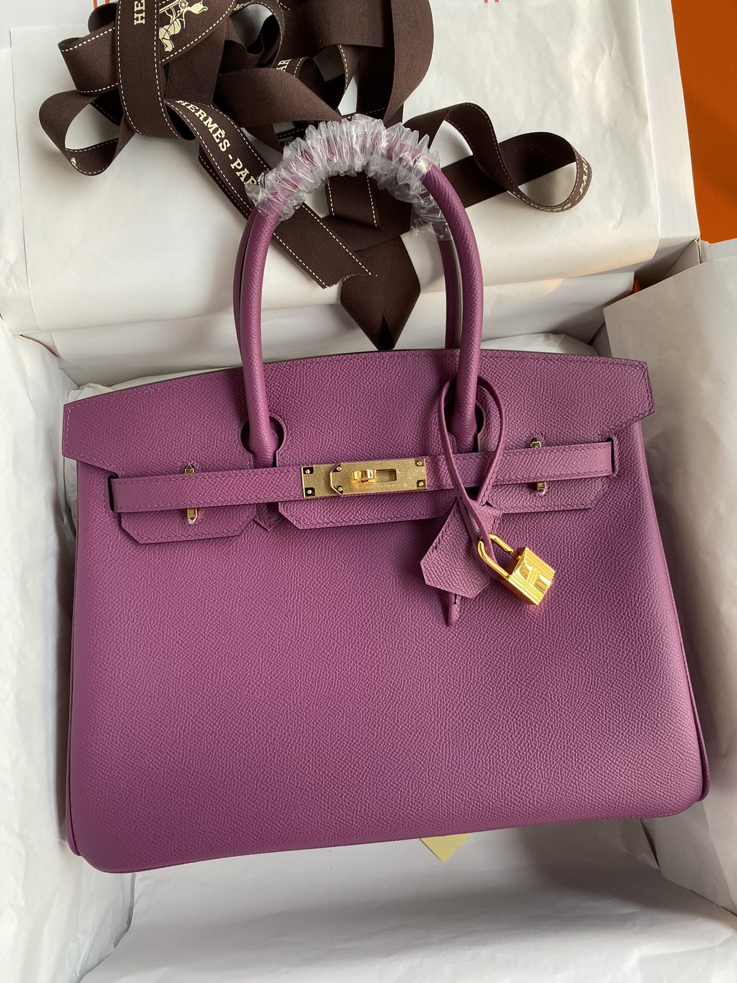 Hermes Birkin 30CM Epsom Leather Handbag Anemone